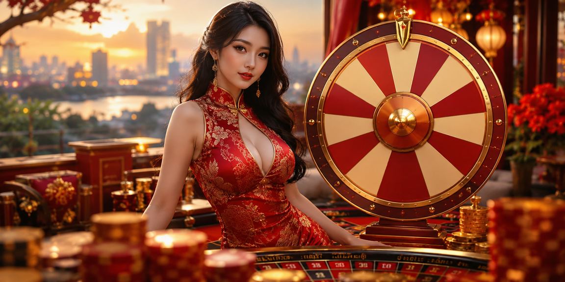 Người phụ nữ Hà Nội trong trang phục áo dài tham gia sự kiện quay thưởng may mắn trực tuyến